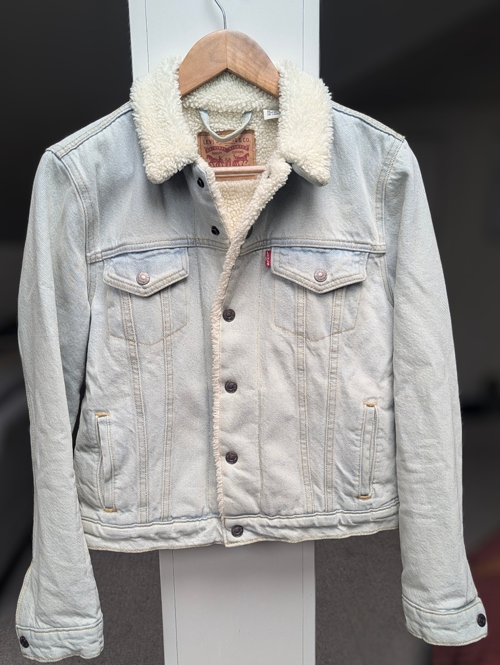 Levi's Light Blue Denim Sherpa Jacket
